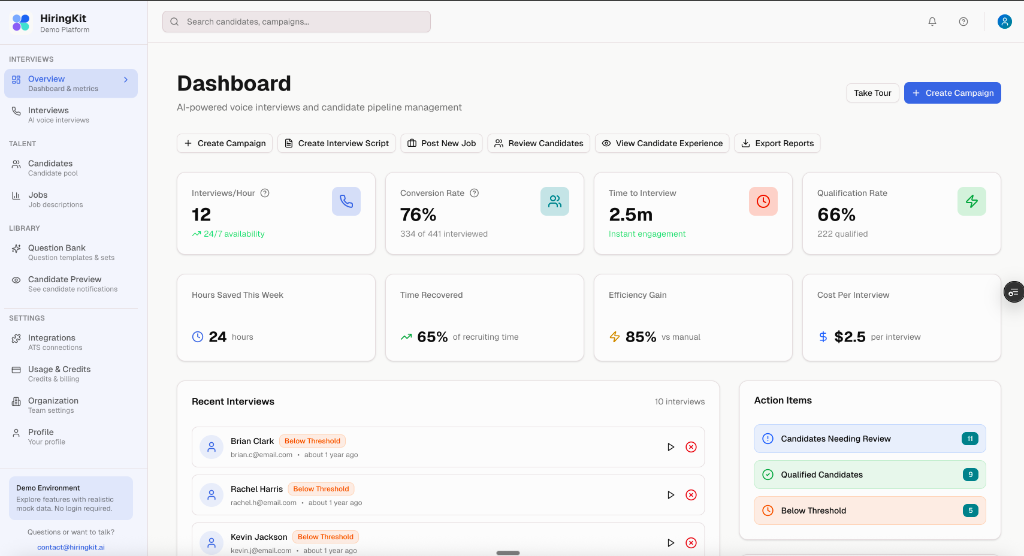 HiringKit.ai Dashboard